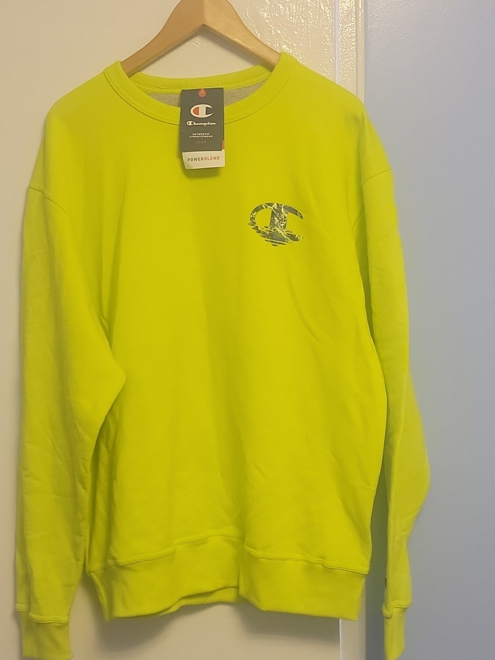 Champion Men's Neon Lime Crewneck Sweatshirt